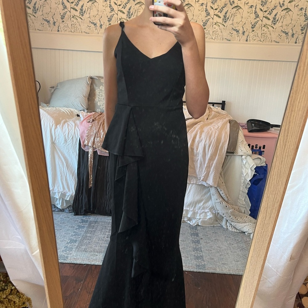 max + ash Black dress with ruffle
